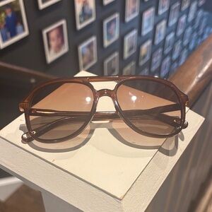 Brown Aviator Sunglasses